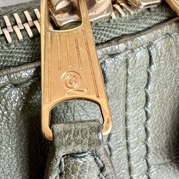 SOLD! Alexander McQueen Large De Manta Tote Forest Green Leather Iconic Design - Picture 7 of 13